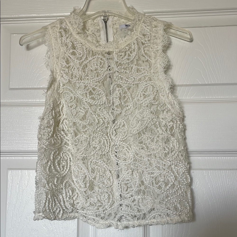 ZARA Elegant White Lace Sleeveless Top